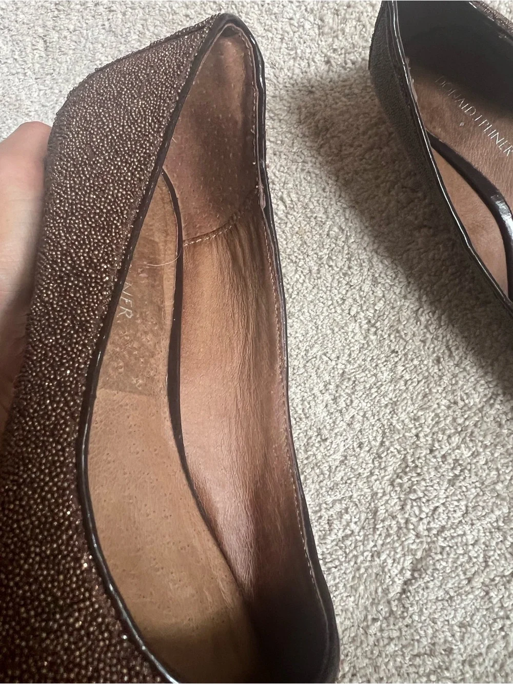 DONALD J PLINER Javen CR Bronze Caviar Sparkle Wedge